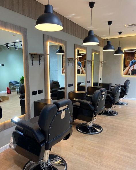 Gents Salon Interior Design, Saloon Shop Design, Saloon Decor Interior Design Modern, Saloon Designs Ideas, Barbering Shop Design, Barbershops Designs, Small Saloon Decor Interior Design, Saloon Ideas Interior Design, Barber Salon Design