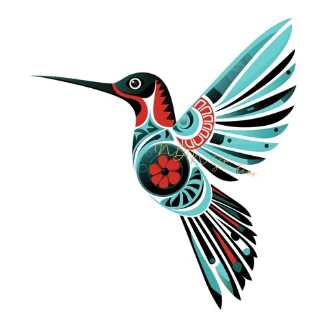 Hummingbird Native Art, Native American Hummingbird Tattoo, Indigenous Hummingbird, Native American Hummingbird, Hummingbird Paintings, Native American Bird, Hummingbird Clipart, Hummingbird Feather, Cactus Arizona