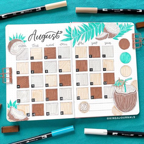 Bujo Fruit Theme, Calendar Ideas August, August Planner Ideas, Bullet Journal August Theme, August Bujo Theme, August Bullet Journal Calendar, 2023 August Calendar, August Calendar Ideas, Journaling August