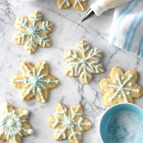 These are one of my favorite cookies to bake for Christmas. The dough recipe is versatile and you can use it for other holidays, too. Children like to help with decorating. —Cynthia Ettel, Glencoe, Minnesota Mmm Cookies, Butter Sugar Cookies, Best Christmas Cookie Recipe, Christmas Cookie Recipes, Spritz Cookies, Chocolate Oatmeal, Best Christmas Cookies, Oatmeal Bars, Crinkle Cookies