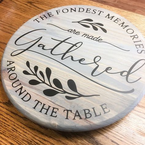 Farmhouse Kitchen Table Decor, Custom Lazy Susan, Lazy Susan Kitchen, Wooden Lazy Susan, Table Decor Rustic, Farmhouse Kitchen Table, Wooden Centerpieces, Wood Burn Designs, Lazy Susan Turntable