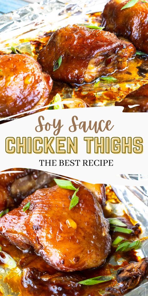 Soya Sauce Marinade Chicken, Baked Soy Sauce Chicken, Chicken Thigh Recipes Asian Style, Filipino Chicken Thigh Recipes, Soy Marinade For Chicken, Chicken Marinade With Soy Sauce, Soya Chicken Recipes, Asian Chicken Thigh Marinade, Asian Chicken Marinades