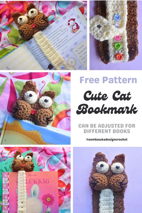 Get creative with our adjustable Cat Bookmark for Story Time fun. This adorable pal will keep your place in your book until next time. Plus, with our free crochet pattern, you can make it yourself! Get crocheting and make Story Time with your little ones extra special. Crochet Bookworm Bookmark Free Pattern, Crochet Cat Bookmarks Free Patterns, Crochet Cat Bookmark, Crochet Bookmark Tutorial, Crochet Bookmarks Free Patterns, Bookmark Tutorial, Crochet Cats, Cat Bookmark, Bookmark Pattern