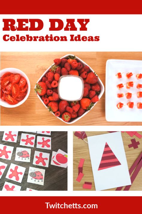 Red Day Activities Preschool Ideas, Red Day Activity, Red Day Celebration, Red Snacks, Color Wars, Red Crafts, Preschool Homeschool, Food Activities, Preschool Colors