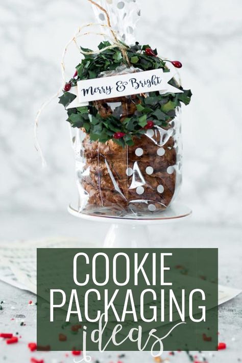 Cookie Wrapping Ideas, Cookie Packaging Ideas, Cookie Gift Packaging, Christmas Cookies Packaging, Cookies Packaging, Christmas Cookie Box, Makeup Item, Wrap Presents, Christmas Cookies Gift