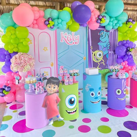 Monsters Inc Birthday Treats, Monsters Inc Balloon Decorations, Monster Inc Party Ideas 2nd Birthday, Monsters Inc Birthday Decorations, Monsters Inc 1st Birthday Girl, Monsters Inc First Birthday Girl, Monsters Inc Balloon Garland, Monster Inc Party Ideas Decoration, Monsters Inc Party Favors