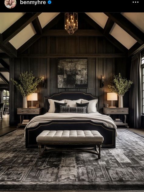 Moody Bedroom, Dark Bedroom, Brown Bedroom, Romantic Bedroom, Master Bedrooms, Decoration Inspiration, Master Bedrooms Decor, Rustic Bedroom, Ideas Home