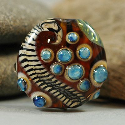 Lampwork Glass Jewelry, Lampwork Focal Bead, Lampwork Earring, Single Bead, Semi Precious Gems, Handmade Glass Beads, Focal Beads, Glass Marbles, Paper Beads