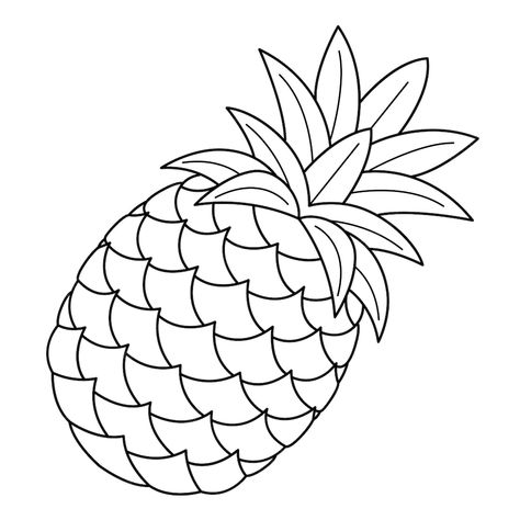 Premium Vector | Pineapple fruit isolated coloring page for kids Pineapple Clipart Black And White, Pineapple Pumpkin Carving, Pineapple Coloring Page, Pineapple Pumpkin, Apple Crafts Preschool, Pineapple Pictures, Pumpkin Carving Template, Pineapple Clipart, Pineapple Drawing