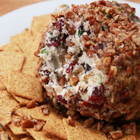 Thanksgiving Recipes  🍗 Cranberry Pecan Cheese Ball Recipe by 🦃 The Cookin Mama 🙏 TheCookinMama Easy Vegetarian Thanksgiving Recipes, Cranberry Pecan Cheese Ball, Pecan Cheese Ball, Vegetarian Thanksgiving Recipes, Cheese Ball Recipe, Gluten Free Puff Pastry, Homemade Apple Cider, Classic Appetizers, Cheese Ball Recipes