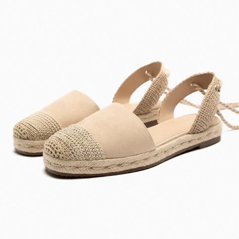 Brand New With Tags. Zara Mixed Lace-Up Espadrilles Zara Size 7.5 Color: Tan, Beige Design: Flat Slingback Espadrilles Made Of Fabric. Rounded Toe. Fabric Straps To Tie Around Ankle. Sole Height: 1.2 Inches (3 Cm) Occasion: Casual, Party, Going Out, Date Night, Chic, Evening, Neutral, Beach, Vacation, Spring, Summer, Fall Upper - 100% Polyester Lining - 75% Cotton, 25% Polyurethane Sole - 100% Sbs Insole - 93% Polyurethane, 7% Polyester Denim Espadrilles, Beige Design, Denim Flats, Zara Sandals, Heeled Espadrilles, Espadrilles Shoes, Lace Up Espadrilles, Platform Wedge Heels, Espadrilles Platform