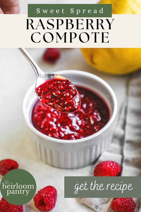 Raspberry Compote Berry Topping, Raspberry Compote, Brunch Desserts, Frozen Raspberries, Lemon Raspberry, Sweet Sauce, Honey Lemon, Food Pantry, Butter Recipe