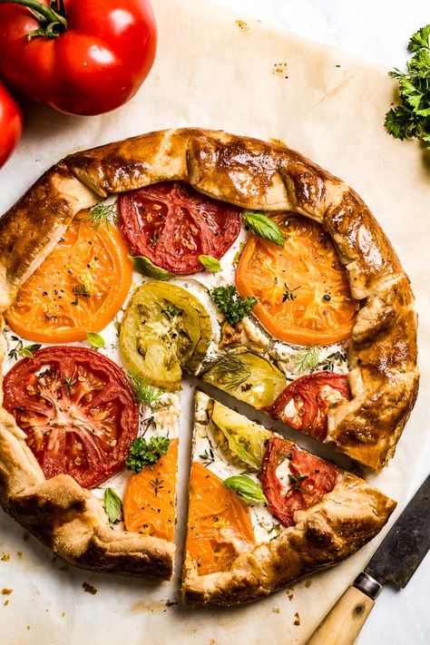 Cookbook Aesthetic, Tomato Galette, Slow Roasted Tomatoes, Galette Recipe, Tomato Tart, Summer Tomato, Barefoot Contessa, Tomato And Cheese, Brunch Dishes