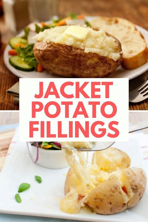 Elevate your baked potato game with these flavourful Jacket Potato Fillings!From classic favourites to inventive combinations, there's a filling for every palate. Check out the recipes and get stuffing! #BakedPotatoes #PotatoRecipes #JacketPotato Jacket Potatoes Fillings, Jacket Potato Fillings Ideas, Jacket Potato Fillings, Baked Potato Fillings, Eggs And Salsa, Jacket Potato Recipe, Slow Cooker Chilli, Slow Cooker Chicken Casserole, Baked Potato Toppings