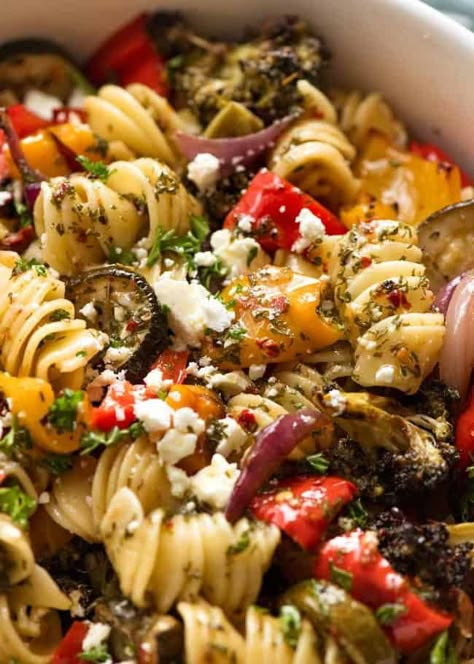 MARINATED Vegetarian Pasta Salad! | RecipeTin Eats Bbq Vegetables, Vegetarian Pasta Salad, Recipe Tin Eats, Vegetable Pasta Salads, Tin Eats, Veggie Pasta Salad, Roasted Vegetable Pasta, Marinated Vegetables, Fruit Salad Recipe