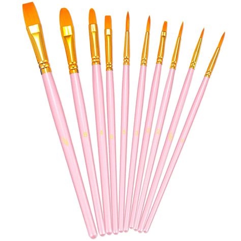 PRICES MAY VARY. ► TEN VARIOUS SIZES OF PAINTBRUSHES: This acrylic artist paint brushes set includes 10 different sizes: 5/8 8 6 4 5 3 2 2 1 2/0, and a variety of shapes: pointed round, angular, filbert, flat and liner / rigger, which will meet most of your creative painting needs, from thick strokes to fine detailing. The length is available from 17.5 cm to 19.5 cm (6.9 to 7.7 inches). ► WIDELY USED: This fine tipped paintbrush set work in all mediums, including acrylic, watercolor, enamel, oil Watercolor Face, Acrylic Paint Brushes, Acrylic Artists, Hair Artist, Artist Brush, Nail Art Brushes, Creative Painting, Finger Painting, Artistic Hair