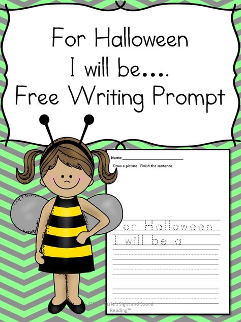 Free Worksheet Friday:  Halloween Writing Free Halloween writing prompt, great for kindergarten or first grade.   Students can draw a picture of what they will be for Halloween and write about it. For Halloween I Will Be Writing, Friend Chart, October Printables, Halloween Writing Activities, Friday Halloween, October Writing, Halloween Writing Prompts, Prompt Writing, Halloween Centers