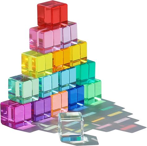 Sensory Blocks, Blocks For Kids, Rainbow Blocks, Kids Blocks, Children Learning, Mini Jars, Light Shadow, Kids Gift Guide, Stacking Toys