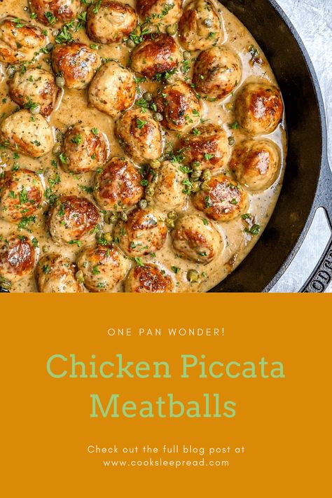 Chicken Piccata Meatballs, Piccata Sauce, Lemon Cream Sauce, Pancetta Recipes, Rustic Chicken, Low Calorie Chicken, Lemon Cream Sauces, Lemon Chicken Recipe, Chicken Piccata