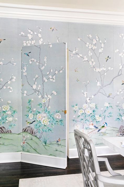 Jib Doors, Jib Door, Dold Dörr, Hidden Doors In Walls, New York Bedroom, Hidden Closet, De Gournay Wallpaper, Wallpaper Door, Secret Safe