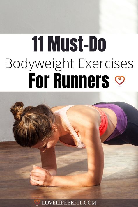 These must-do bodyweight exercises for runners will help you build a powerful runner's body - run stronger, longer and stay injury-free. Essential strength training for runners - find out more... Power Training Workout, Strength Exercises For Runners, Strength For Runners, Running Exercises, Runners Body, Marathon Prep, Exercises For Runners, Bodyweight Strength Training, Workout Labs