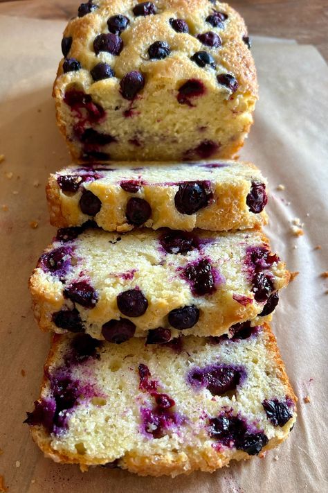 Lemon Blueberry Quick Bread. - Harvest & Nourish Blueberry Pound Cake Recipe, Lemon Blueberry Loaf Cake, Blueberry Loaf Cake, Blueberry Quick Bread, Blueberry Loaf Cakes, Lemon Blueberry Loaf, Banana Pecan Bread, Blueberry Pound Cake, Blueberry Loaf