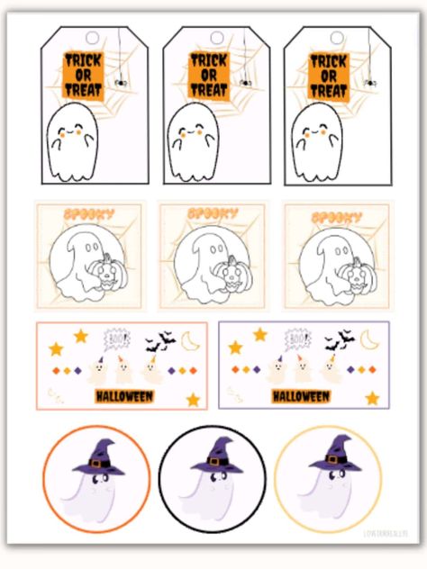 Snag these free printable Halloween gift tags to add to goodie bags for friends this Halloween season. The printable tags come in different... Halloween Place Cards Free Printable, Happy Halloween Gift Tags Printable Free, Free Halloween Printables Tags, Halloween Tags For Treat Bags Free, Free Halloween Gift Tag Printables, Halloween Treat Bag Tags Free Printable, Goodie Bags For Friends, Halloween Tags Printables Free, Halloween Gift Tags Printable Free