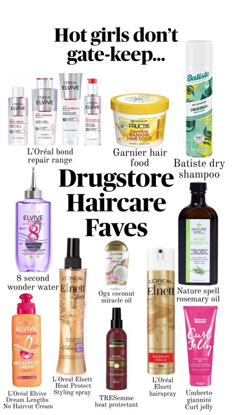 Drugstore haircare faves #drugstore##haircare #affordable Affordable Skin Care Products, Best Skin Products, Affordable Skin Care, Hair Care Products, Skincare Tips, Care Products, Body Care, Hair Care, Benefits