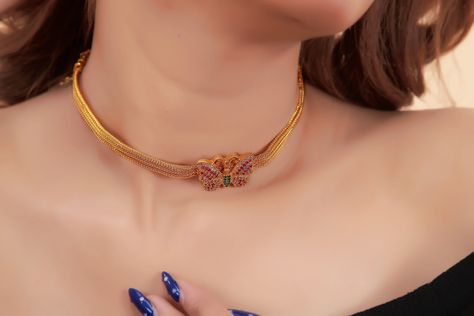 Butterfly Dream Choker Set with Gold Plated Necklace with Central Butterfly Design and Matching Earrings Necklace Matching, Delicate Butterfly, Choker Set, Unique Beauty, Wedding Jewellery Necklace, Limited Time Offer, Gold Plated Necklace, Center Stage, Butterfly Design