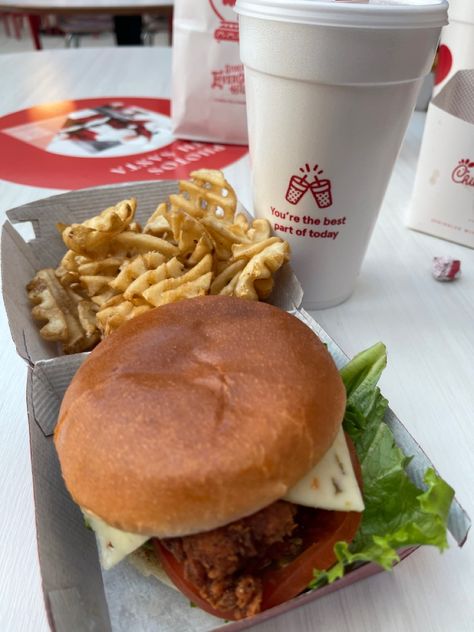 spicy chicken sandwich deluxe combo 👌🏽 Chick Fa La Chicken Sandwich, Chick Fil A Spicy Chicken Deluxe, Spicy Chicken Sandwich Chick Fil A, Chick Fil A Spicy Chicken Sandwich, Chicken Sandwich Chick Fil A, Chick Fil A Chicken Sandwich, Food Museum, Chick Fil A Sandwich, Spicy Sandwich