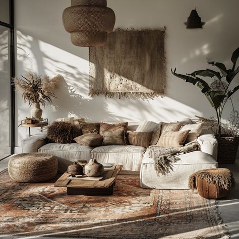 Japandi Bohemian, False Ceiling Design Bedroom, Modern Boho Living Room Ideas, Earthy Living Room, Boho Living Room Ideas, Modern Boho Living Room, Bedroom False Ceiling Design, Knick Knack, Scandinavian Interior Design