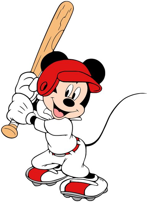 Clip art of Mickey Mouse playing baseball #mickeymouse Mickey Mouse Baseball Party, Mickey Drawing, Mickey Mouse Classroom, Mickey Mouse Baseball, Minnie Mouse Coloring Pages, Paw Print Art, Baseball Theme Birthday, Mickey Mouse Characters, Simpsons Drawings