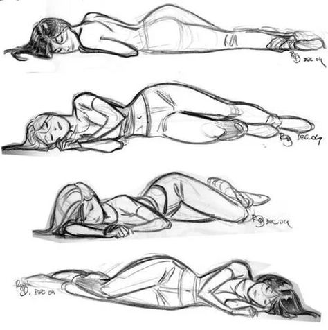 Diferente ways to draw a girl sleeping. الفن الرقمي, Výtvarné Reference, Drawing Hair, Body Sketches, Siluete Umane, Different Poses, Gambar Figur, Gesture Drawing, 캐릭터 드로잉