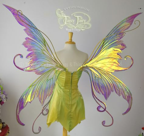 Iridescent Fairy Wings, Iridescent Fairy, Diy Fairy Wings, Fairy Costume Diy, Gold Veins, Fairy Cosplay, Fairy Halloween Costumes, Rainbow Style, Amy Brown