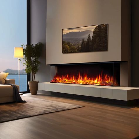 Wall Electric Fireplace, Hallway Furniture Storage, Built In Electric Fireplace, Feature Wall Living Room, Wall Fires, Fireplace Tv Wall, Fire Places, Living Room Decor Fireplace, Fireplace Insert