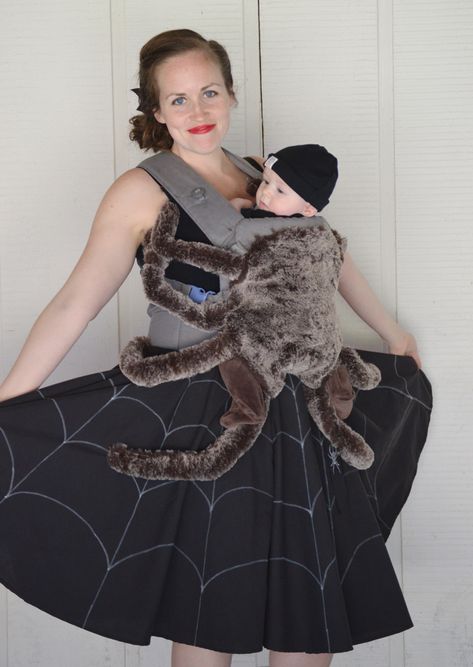 Baby Spider Costume Diy, Spider And Web Costume, Spider Web Skirt, Spider Family Costume, Bat Family Costume, Spider Baby Costume, Kids Spider Costume, Toddler Spider Costume, Baby Spider Costume