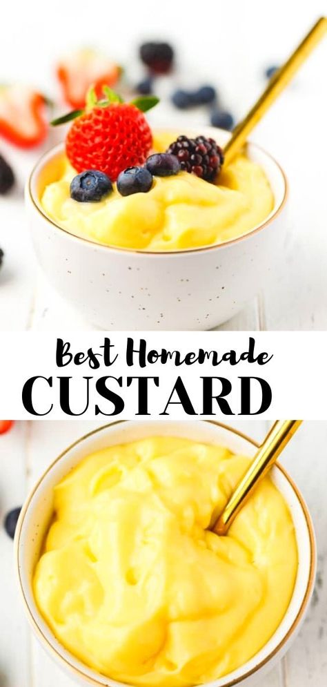 Homemade Custard Pudding, How To Make Custard Pudding, Vanilla Custard Recipe Filling, How To Make Vanilla Custard, How To Make Custard Easy, Custard Recipe Videos, Tart Cream Filling, Pastry Creme Recipe, Custard For Cake Filling