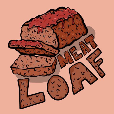 Meatloaf Illustration on Behance Food Drawing Easy, Personal Chef Service, Frugal Christmas, Diner Recipes, Stuffing Mix, Vintage Baking, Brown Hairstyles, Chalkboard Art, Simple Recipes