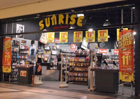 Sunrise Records, Hillcrest Mall Richmond Hill ON Storefront Signage, Shop Signage, Richmond Hill, Record Shop, Record Store, Store Fronts, Vinyl Records, Medicine, Vinyl