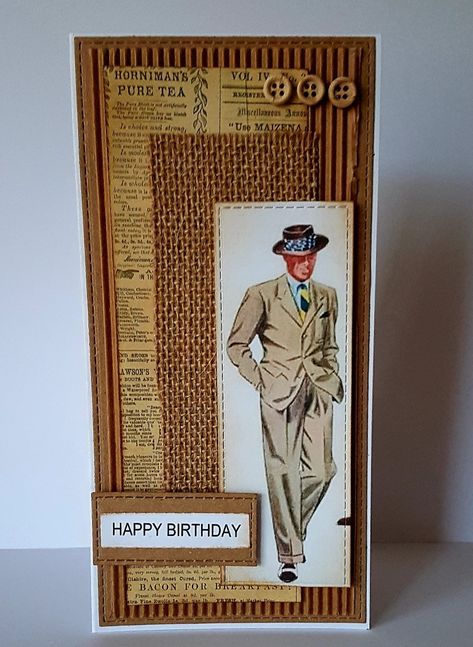 Inspiration Cards, Corrugated Card, Tracker Ideas, Male Birthday, Bullet Journal Mood Tracker Ideas, Craftwork Cards, Mixed Media Cards, Tag Ideas, Masculine Birthday Cards