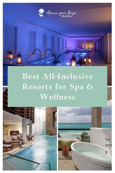 Looking for a relaxing getaway vacation resort for the weekend? Here are some of the best all-inclusive resorts for spa and wellness travel. From serene spas to group yoga, these all-inclusive spa and wellness resorts got you covered! Alpaca Your Bags Travel is an award-winning travel agency that specializes in Caribbean and Mexico destination weddings, honeymoons, group trips, and incentive trips. Resorts Usa, Luxury Spa Resort, Spa Trip, Spa And Wellness, Group Yoga, Best All Inclusive Resorts, Wellness Resort, Spa Wellness, Mexico Resorts