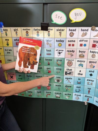 TELL ME About It: AAC Learning with Brown Bear, Brown Bear : PrAACtical AAC Classroom Accommodations, Shared Reading Activities, Pecs Communication, Aac Activities, Prek Ideas, Brown Bear Brown Bear, Early Childhood Activities, Communication Book, Core Words