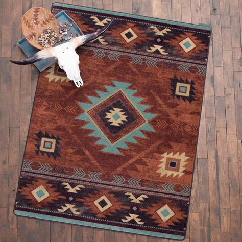 Rust Rug, Southwest Rugs, Black Forest Decor, Wilde Westen, Cute Dorm Rooms, Southwestern Area Rugs, Western Home Decor, Retro Home Decor, Western Decor