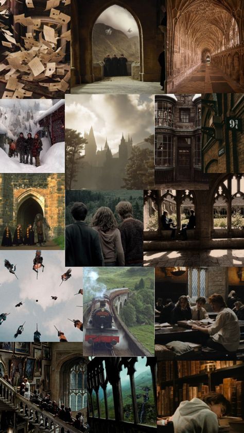 Harry Potter Aesthetic Dark, Aesthetic Private School, Fantasy World Aesthetic, Private School Aesthetic, Aesthetic Wallpaper Collage, Harry Potter Phone, Harry Potter Harry, World Aesthetic, Aesthetic Dark Academia