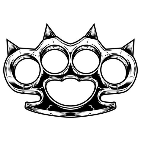 Brass Knuckle Tattoo Design, Brass Knuckle Tattoo, Gambar Lanskap, Knuckle Tattoos, Omerta Tattoo, Knuckle Duster, Black And White Vector, Logo Hand, Geniale Tattoos