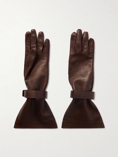 Brown Leather Gloves, Brown Accessories, Flat Dress Shoes, Devil Wears Prada, Black Leather Gloves, Dark Brown Leather, Womens Gloves, Pump Sandals, Leather Gloves