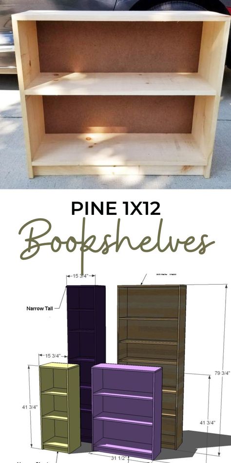 Wood Bookcase Diy, Small Bookshelf Plans, Simple Bookcase Diy, Anna White Bookshelf Plans, Diy Wall Of Bookshelves, Simple Wooden Bookshelf, Simple Book Shelf Diy, Easy Diy Bookcase, Diy Tall Bookcase