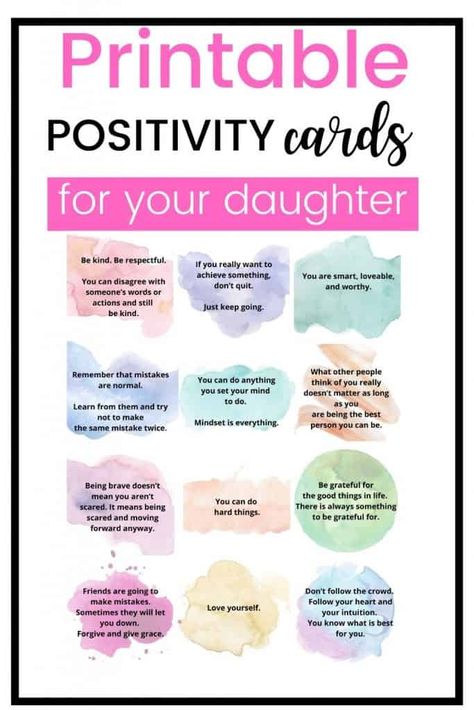 Sweet Notes For My Daughter Lunch, Words Of Encouragement Cards, Lunch Box Notes For Daughter, Lunch Notes For Daughter, Empowering Girl Quotes, Sweet Gestures, Encouragement Printables, Encouraging Notes, Relationship Breakdown