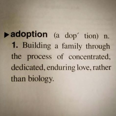 Such a beautiful definition. We'll take it a step further and say that this dedicated, enduring love is present on both sides-- adoptive families as well as birth families. #CHS #AdoptionSC #PregnanSC Adoption Shower, Adoption Photos, Adoption Quotes, Adoption Announcement, Foster Care Adoption, Foster To Adopt, Adoption Party, Adoption Day, Adoptive Family