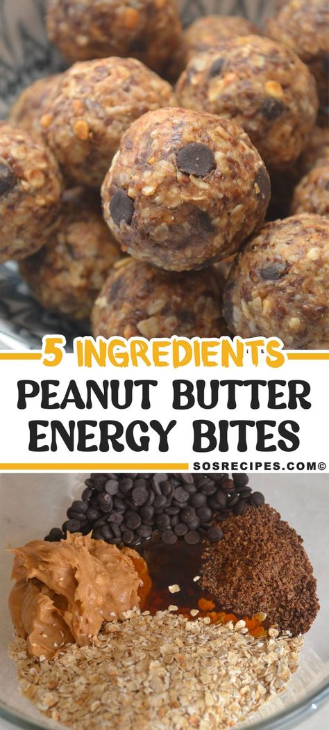 No Bake 5 Ingredients Peanut Butter Energy Balls are loaded with old-fashioned oats, flax seeds, and peanut butter. These Energy Balls are a healthy protein-packed snack! Peanut Butter Energy Balls Flaxseed, Peanut Butter Protein Balls With Flax Seed, Energy Bites With Flax Seed, Protein Balls Flax Seed, Protein Balls With Flax Seed, Energy Balls With Flax Seed, Flax Seed Protein Balls, Protein Energy Balls, Peanut Butter Energy Balls